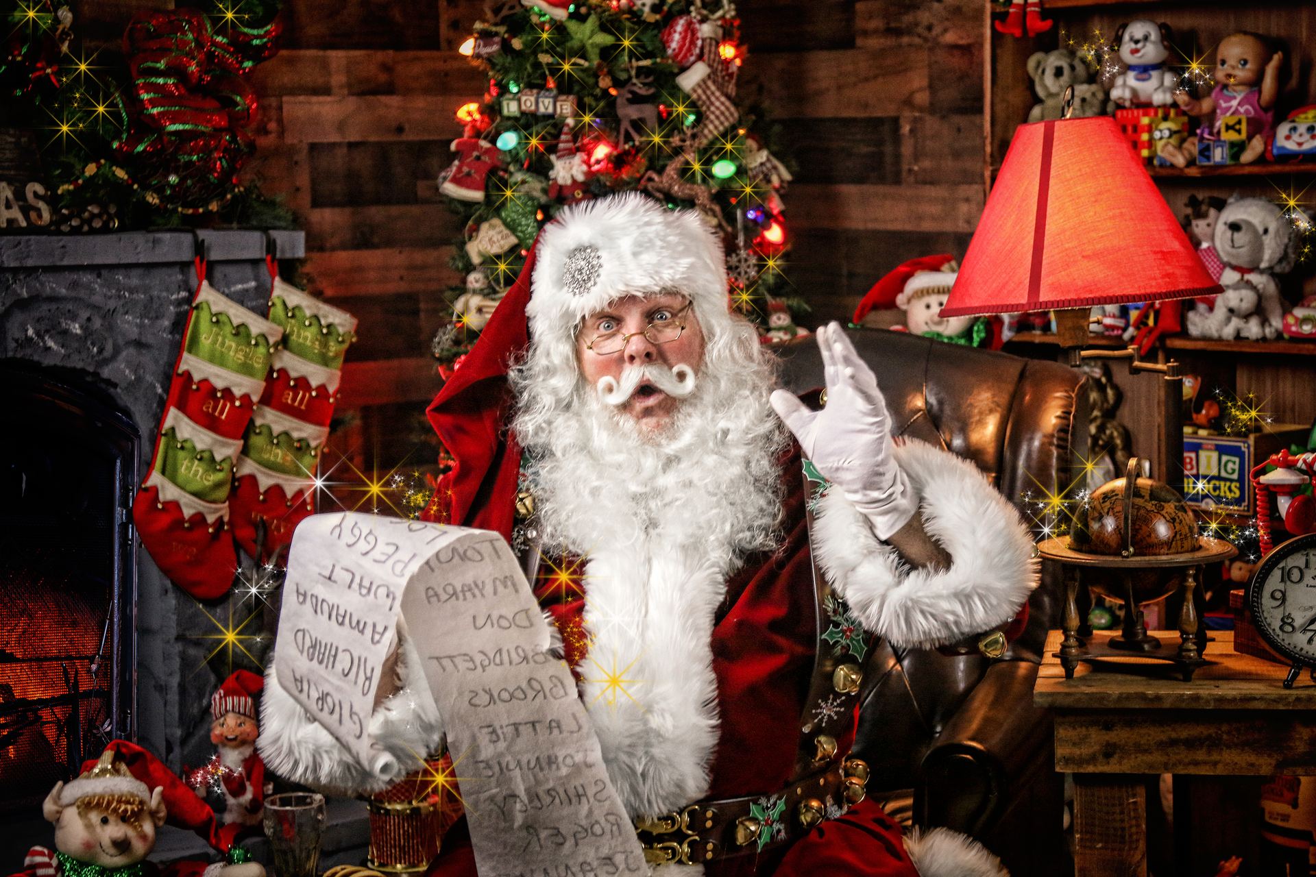 Santa Doug reading his long list