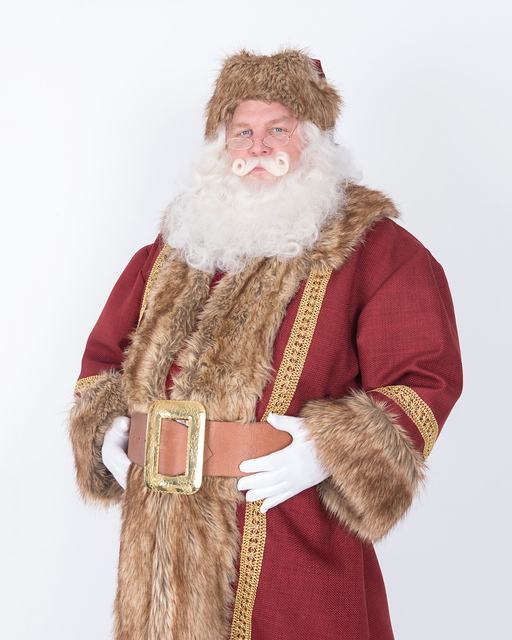 Santa Doug as Father Christmas in red and brown fur